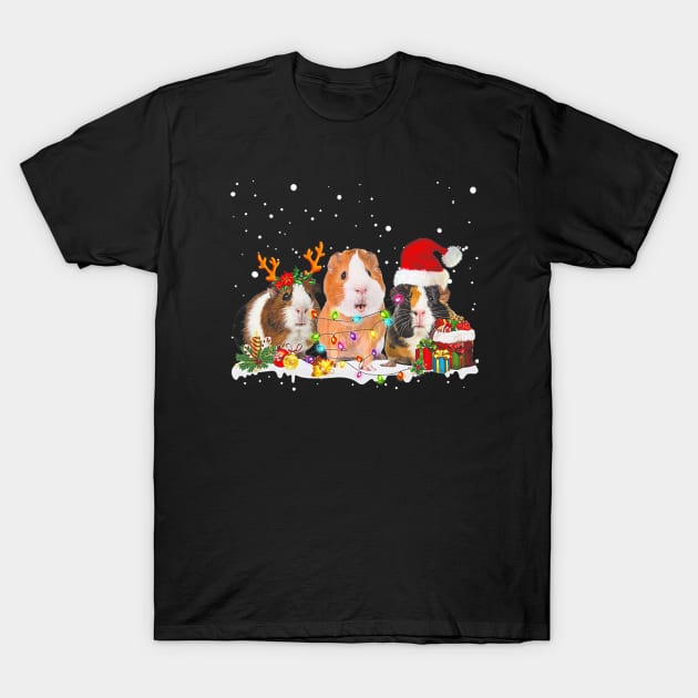 Guinea Pig Deer Guinea Santa Christmas Xmas T-Shirt by eldridgejacqueline